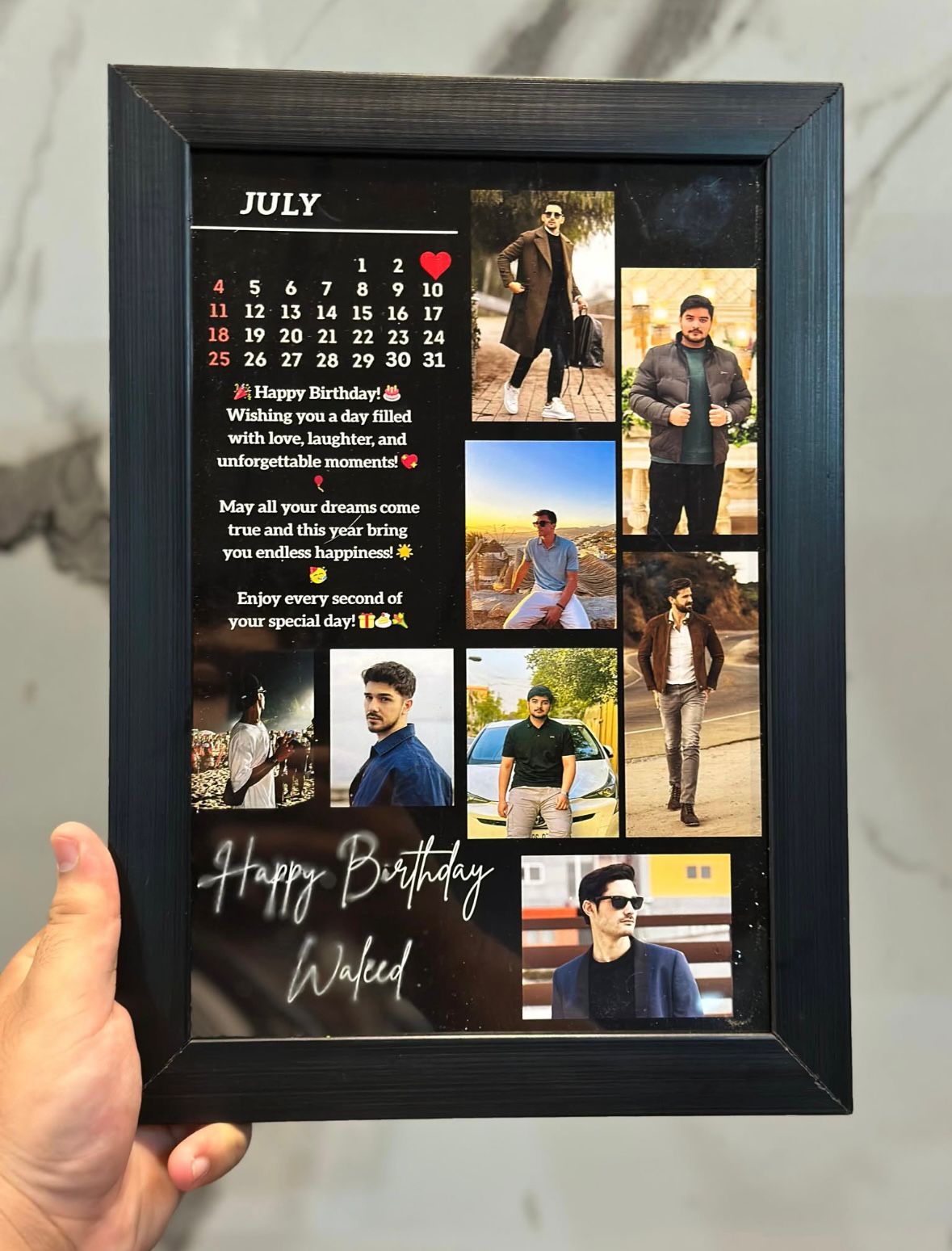 Customize 8 pic Birthday Photo Frame