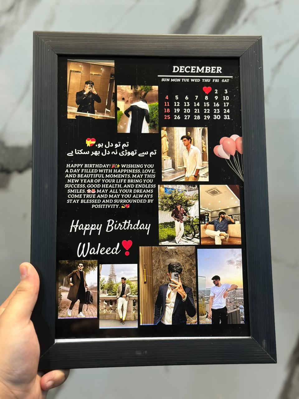 Customize 9 pic Birthday Photo Frame